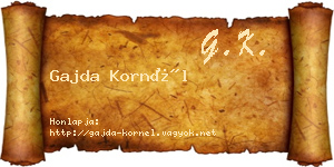 Gajda Kornél névjegykártya
